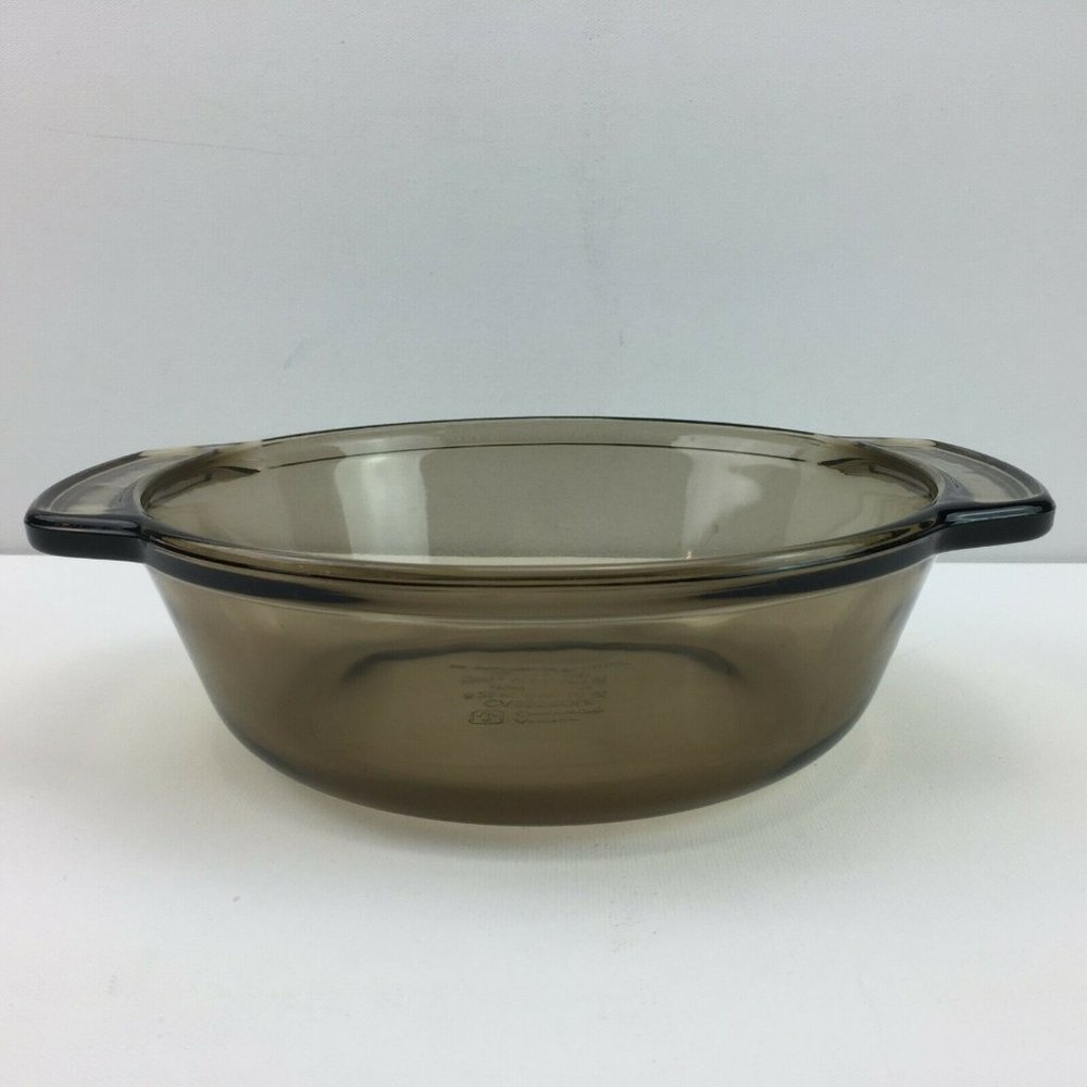 Anchor Ovenware Casserole 8.25in Diameter 1.5QT Brown Amber Glassware Cook Bake